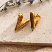Valentine Polished Pointy Heart Stud Earring