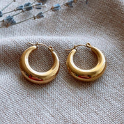 Polished Gold Chunky Hoop Earrings