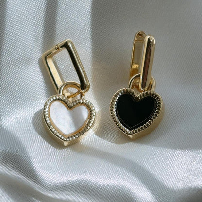 Claudia heart hoop gold earrings