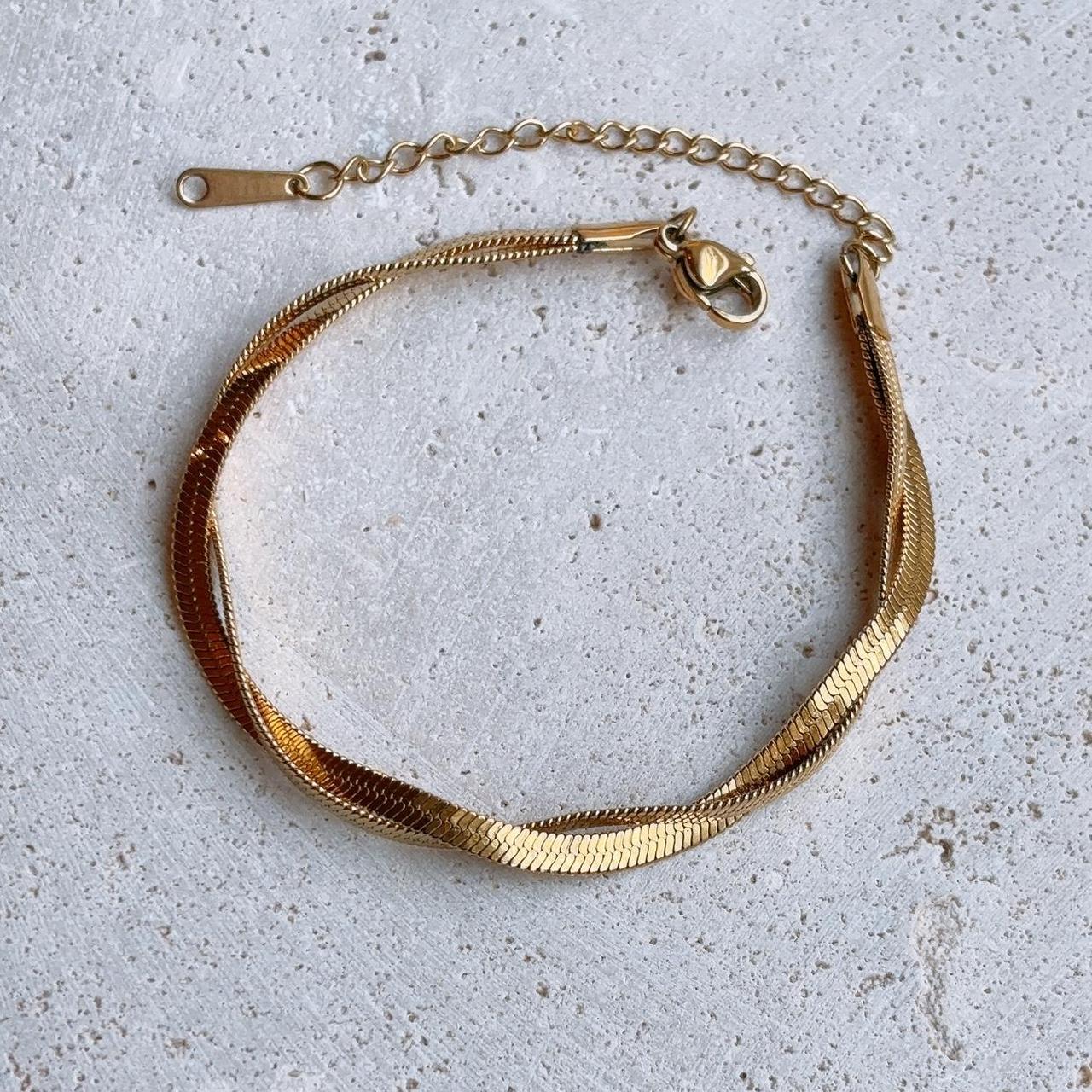 Intertwine Twisted Snake Chain Gold Bracelet