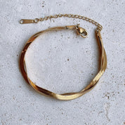 Intertwine Twisted Snake Chain Gold Bracelet