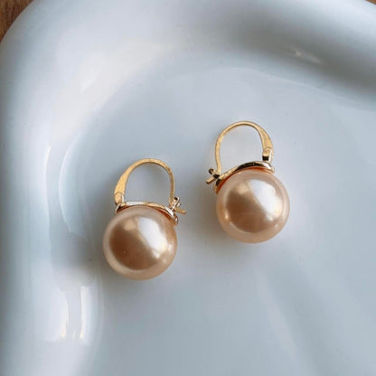 Posecco Pink golden pearl hoop earring