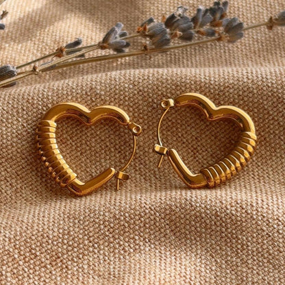 Wrapped Heart hoop earring