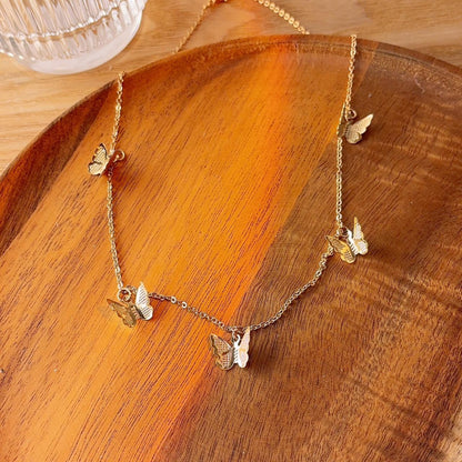 Xena gold butterfly necklace