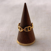 Maria Gold Buckle Chain Ring