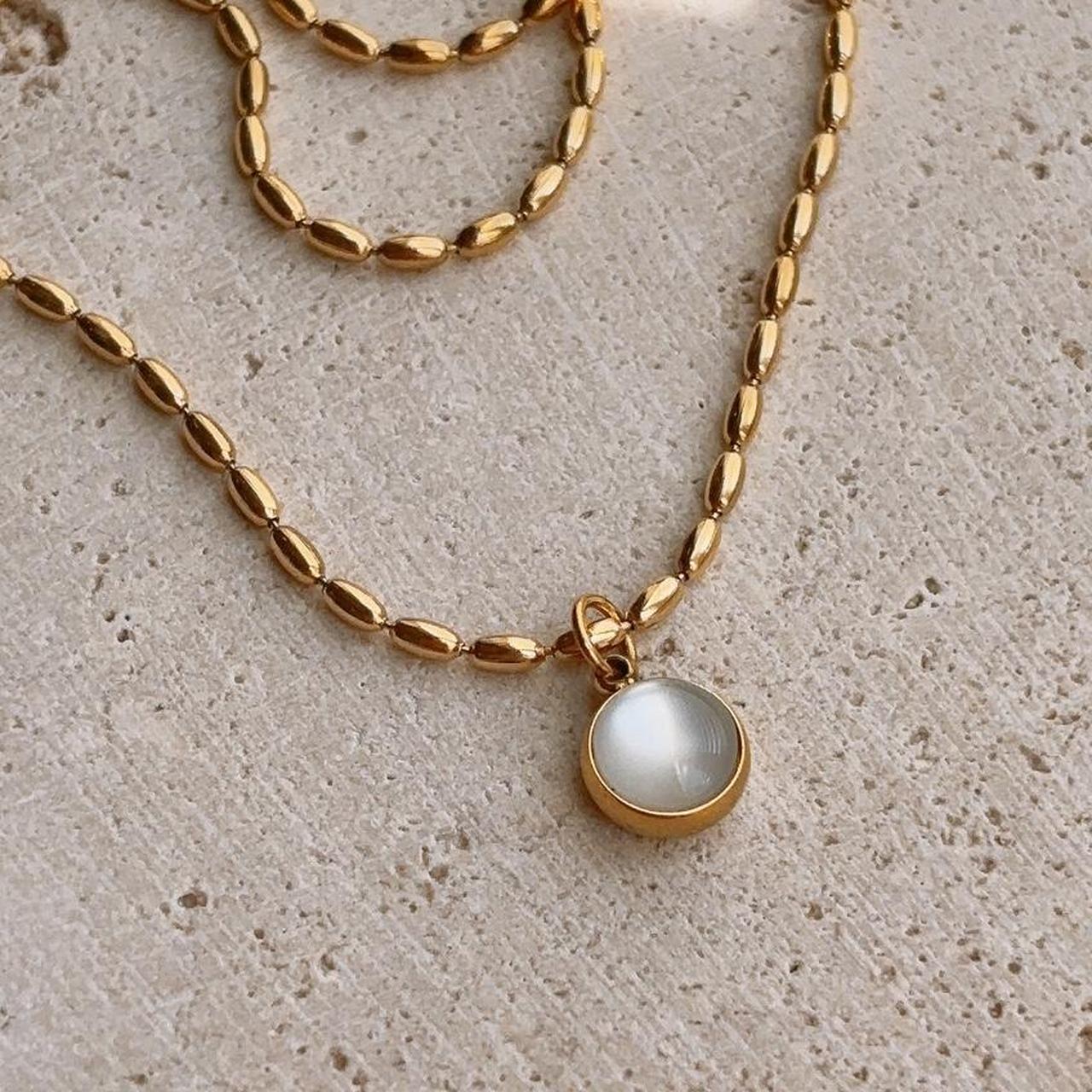 Dorothée cat eye gold necklace