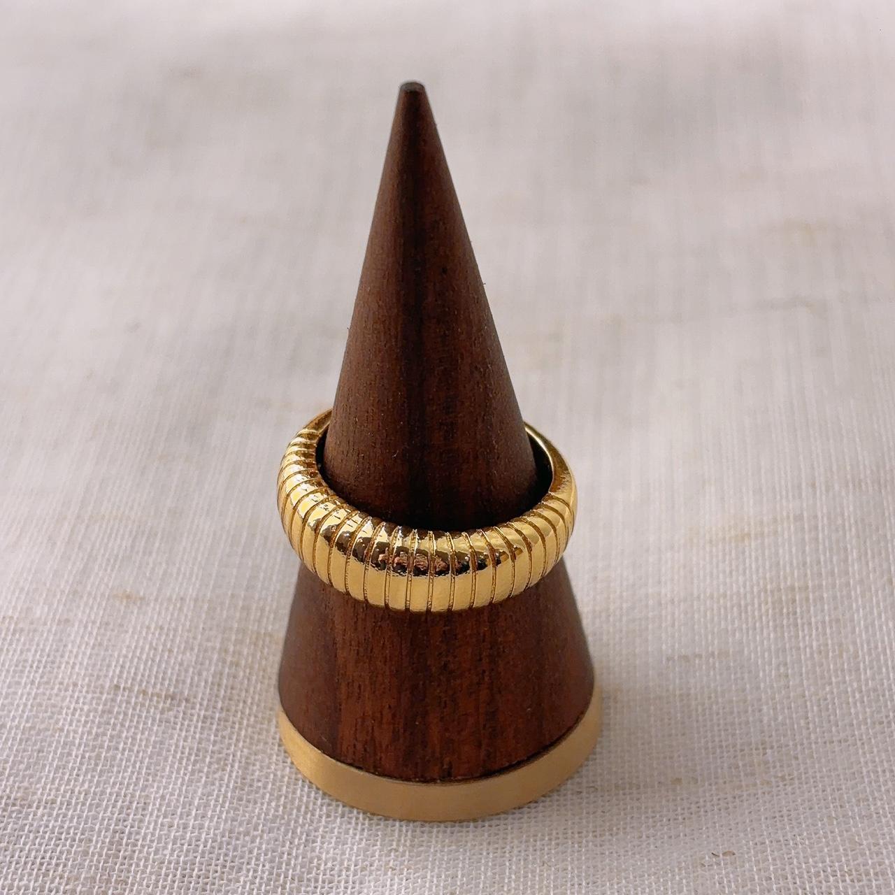 Dora Reeded Gold Open Ring
