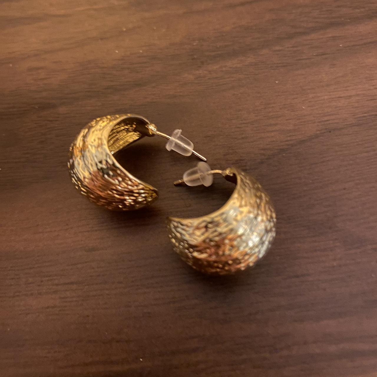 Luna Gold Hammered Teardrop Stud Earrings