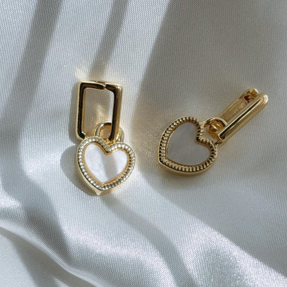 Claudia heart hoop gold earrings