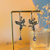 Atlas Butterfly Silver Hoop Stud Earrings