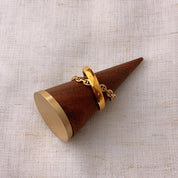 Despina Gold Buckle Double Cross Ring