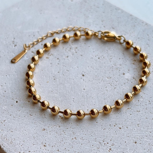 Janet beaded chain gold bracelet