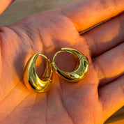 Lola Golden Crescent Hoop Earring