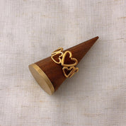 Emilia Gold Hollow Hearts Open Ring