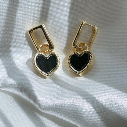 Claudia heart hoop gold earrings