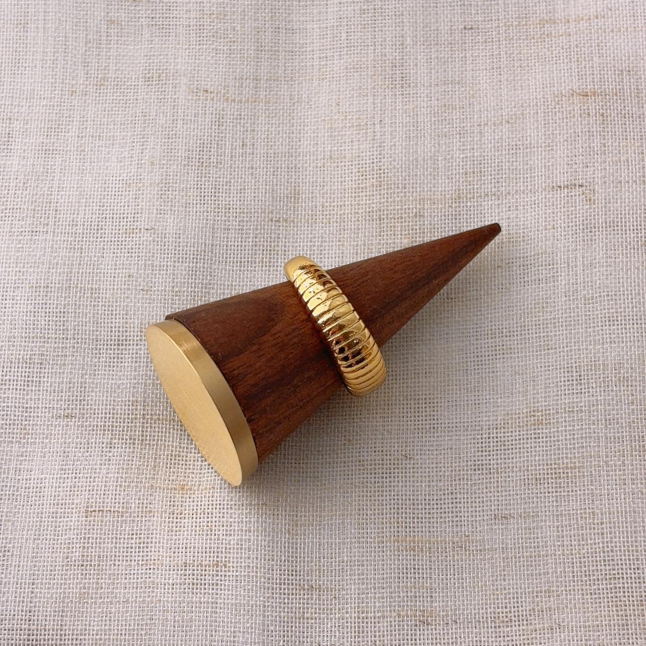 Dora Reeded Gold Open Ring