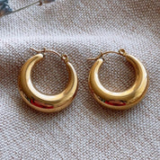 Polished Gold Chunky Hoop Earrings