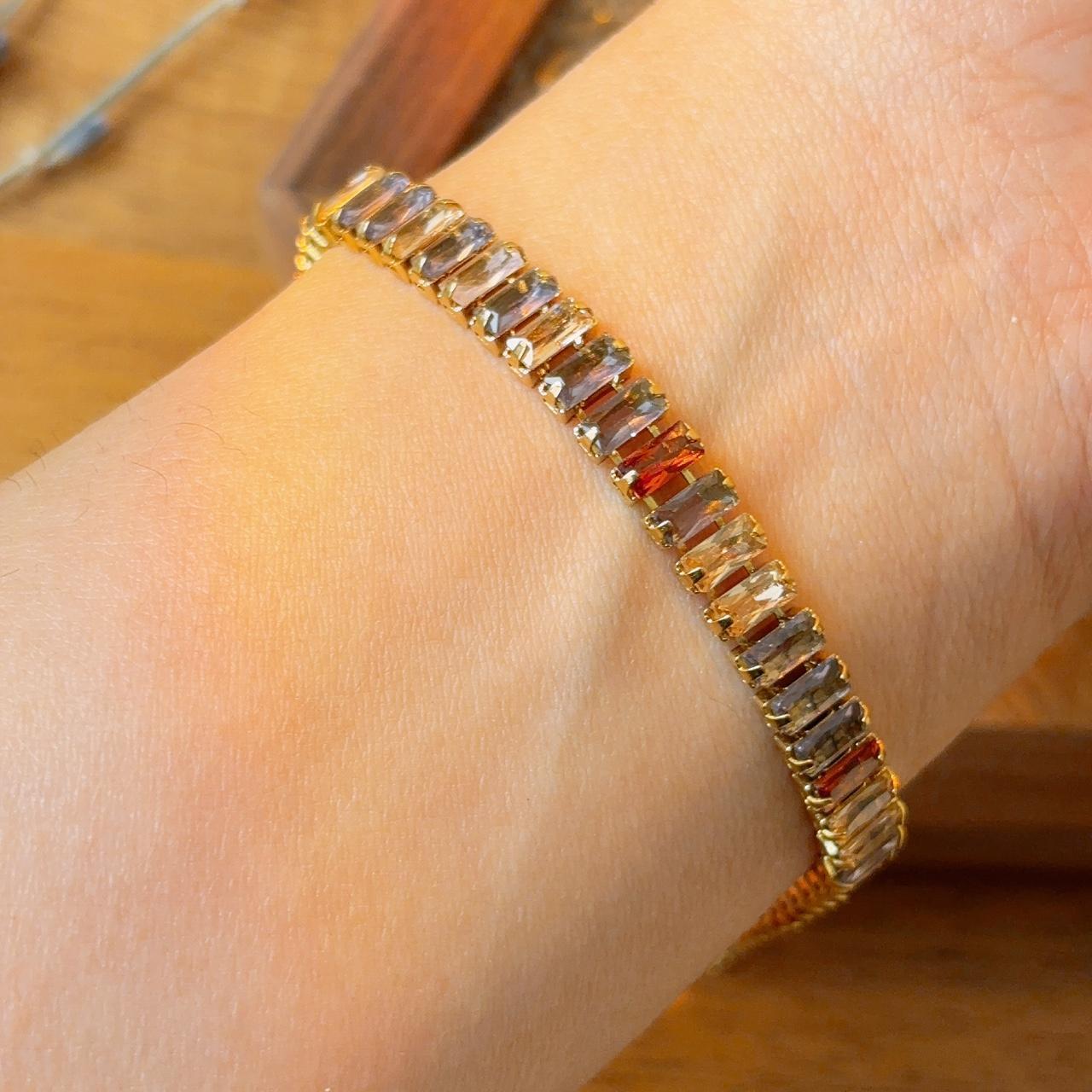 Sunset Mosaic Colourful Crystal Bracelet