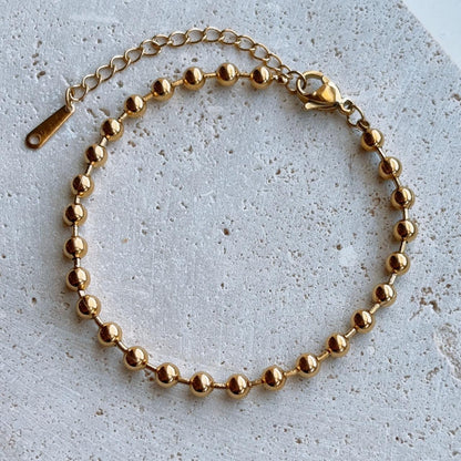 Janet beaded chain gold bracelet