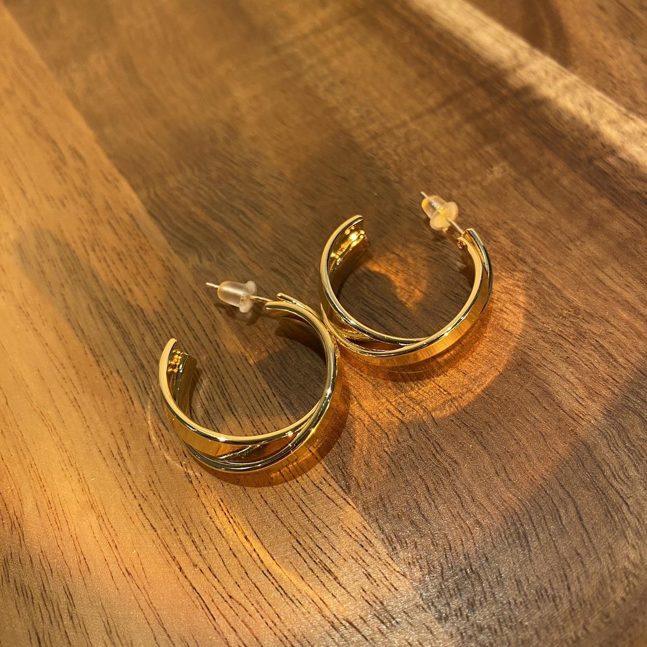 Rosie gold double hoop earrings