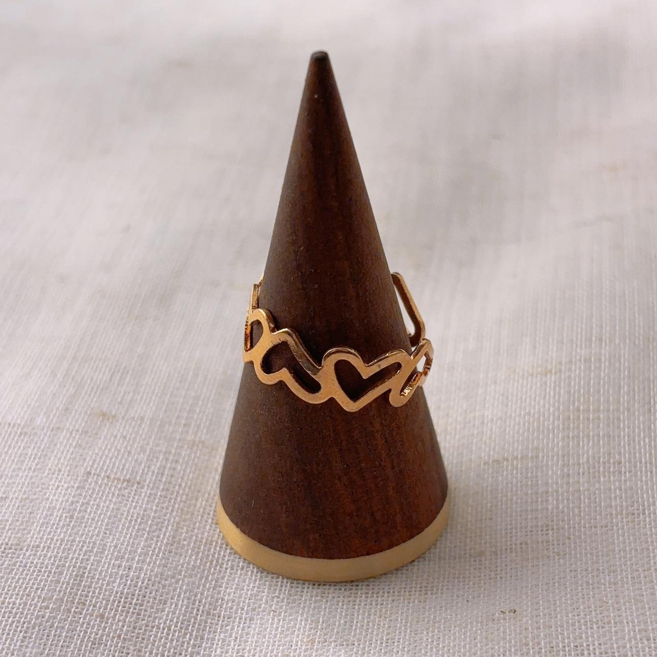 Doll Elegant Hollow Heart Gold Ring