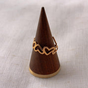 Doll Elegant Hollow Heart Gold Ring