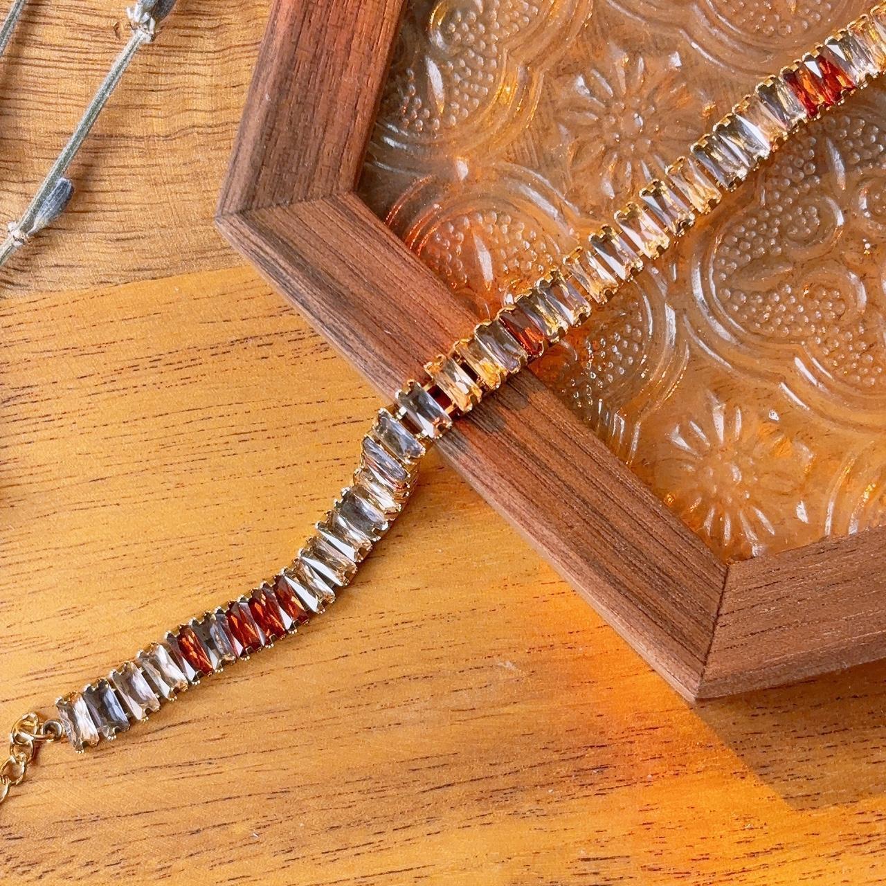 Sunset Mosaic Colourful Crystal Bracelet