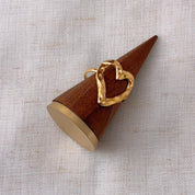A Place in my Heart Gold Textured Hollow Heart Ring