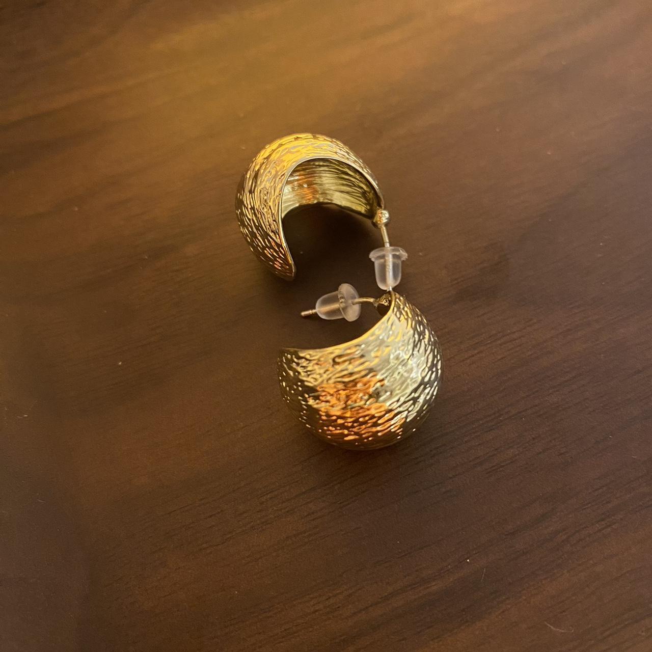 Luna Gold Hammered Teardrop Stud Earrings