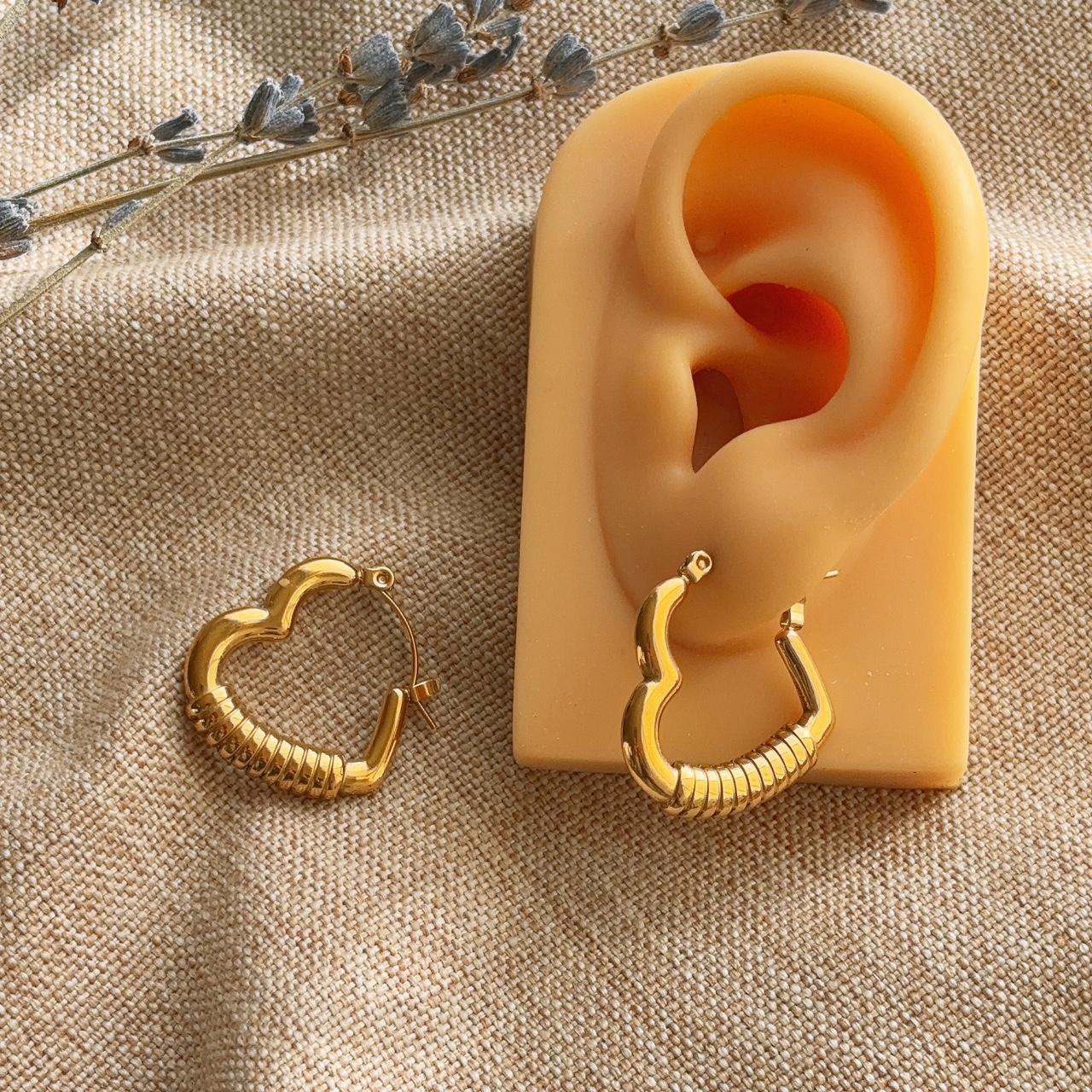 Wrapped Heart hoop earring