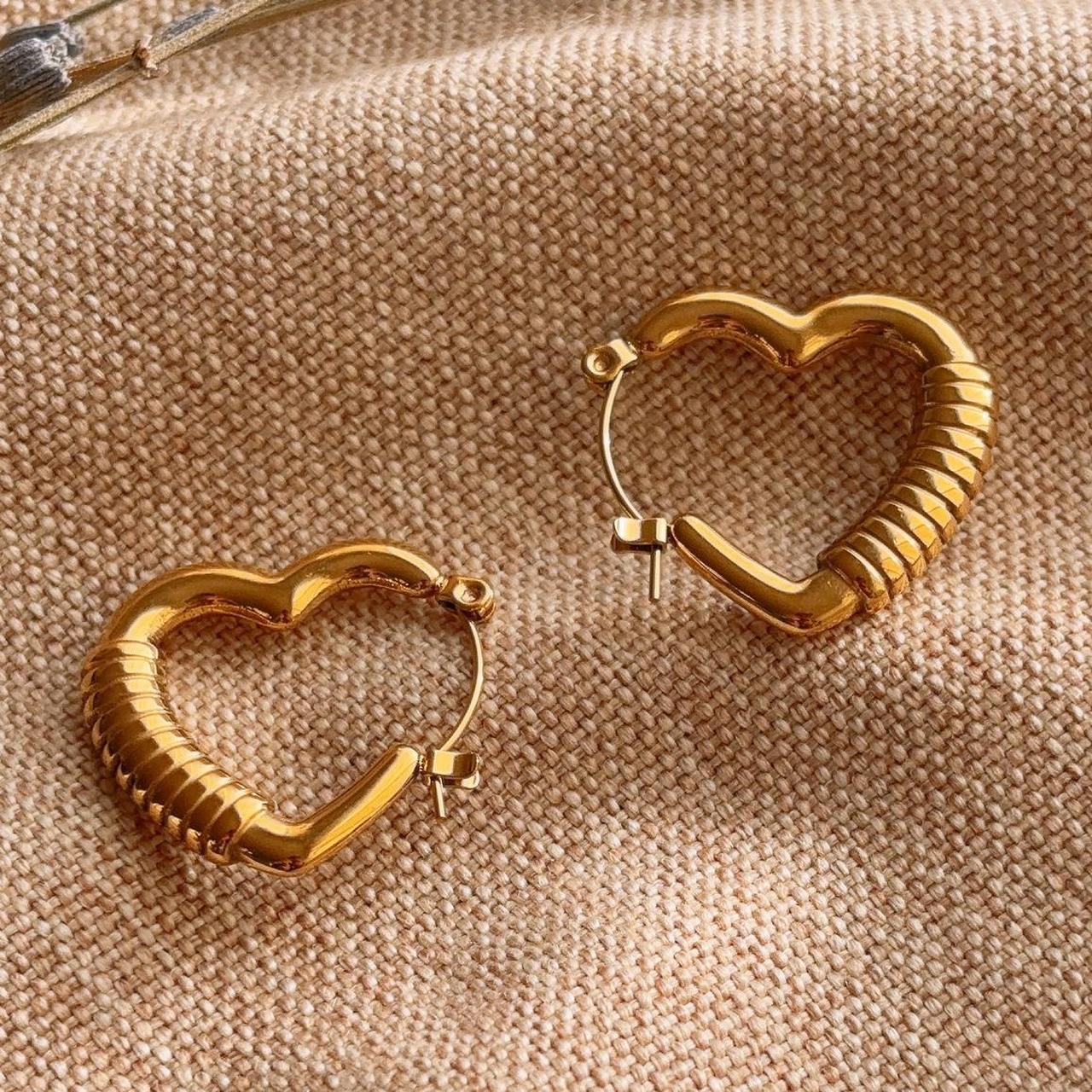 Wrapped Heart hoop earring