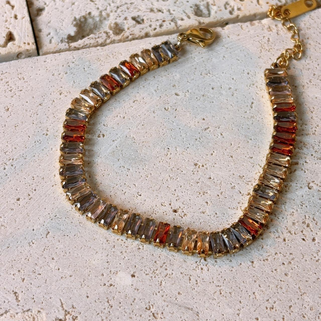 Sunset Mosaic Colourful Crystal Bracelet