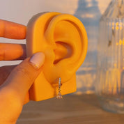 Teardrop Dainty Crystal Clear Huggie Earrings