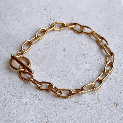 Pinuccia T-bar gold chain gold bracelet