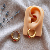 Polished Gold Chunky Hoop Earrings