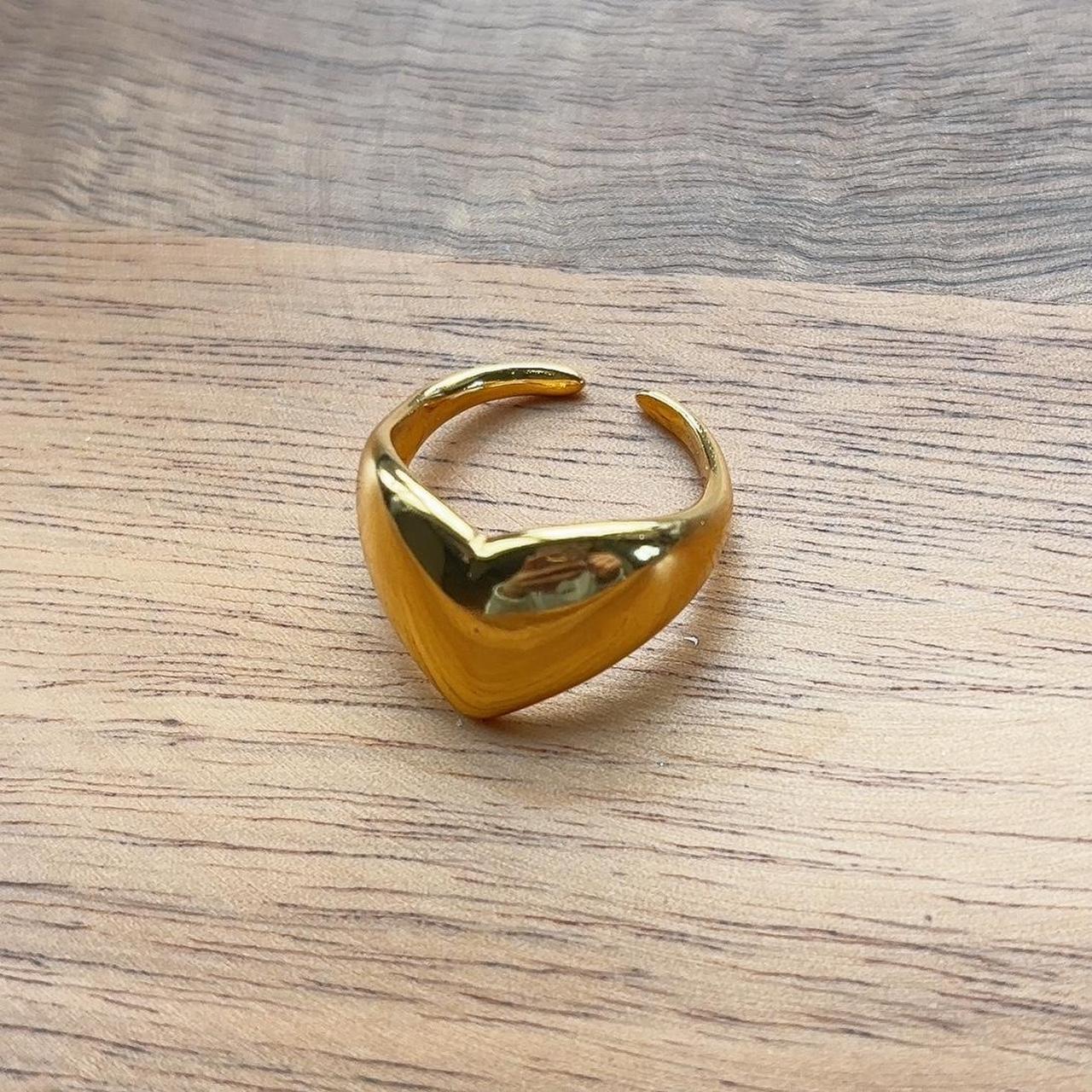 Love Heart chunky gold open ring