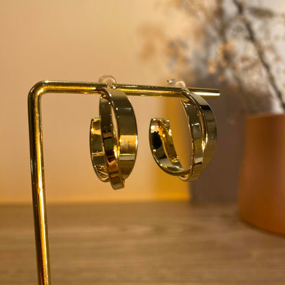 Rosie gold double hoop earrings