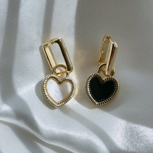 Claudia heart hoop gold earrings