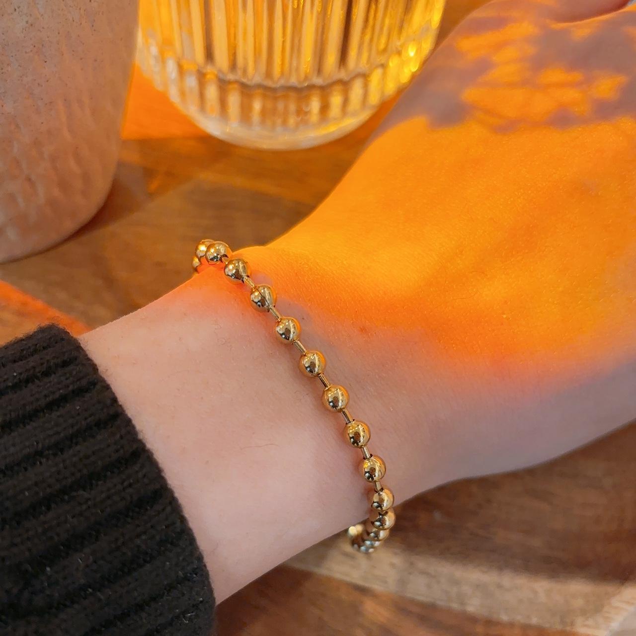 Janet beaded chain gold bracelet