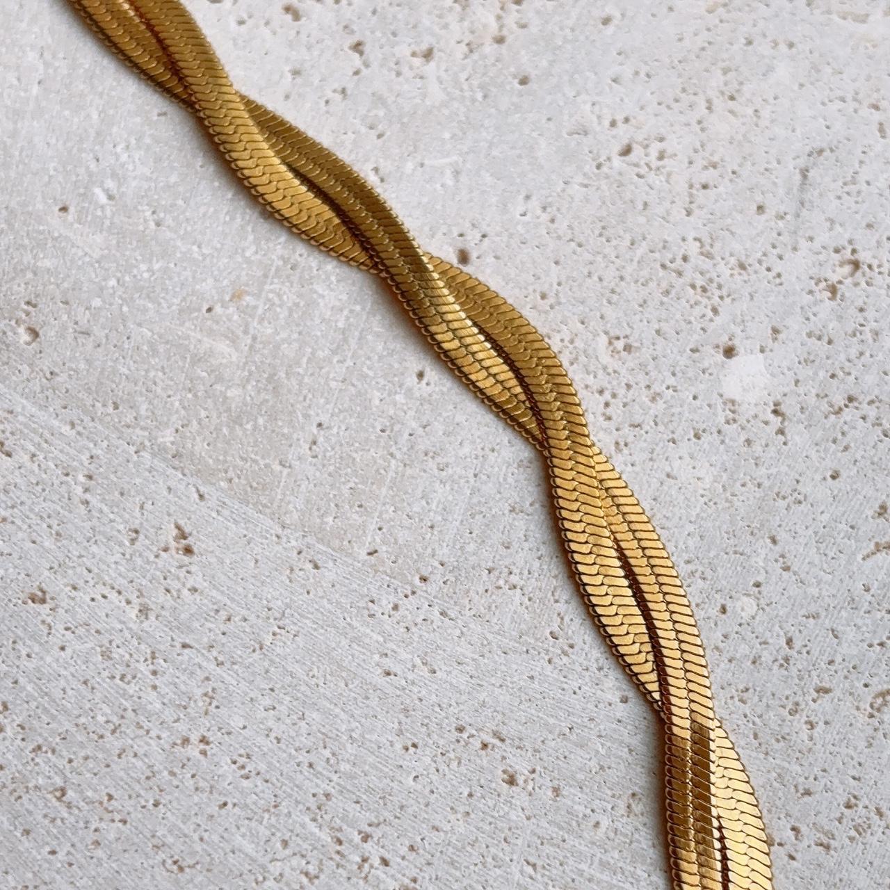 Intertwine Twisted Snake Chain Gold Bracelet