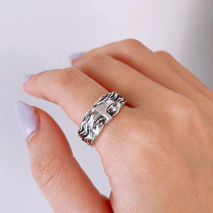 The David silver sculpture ring