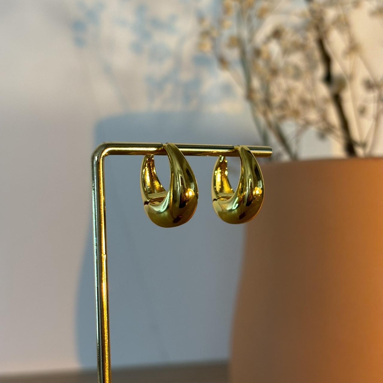 Lola Golden Crescent Hoop Earring