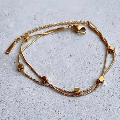 Florence double gold chain gold bracelet