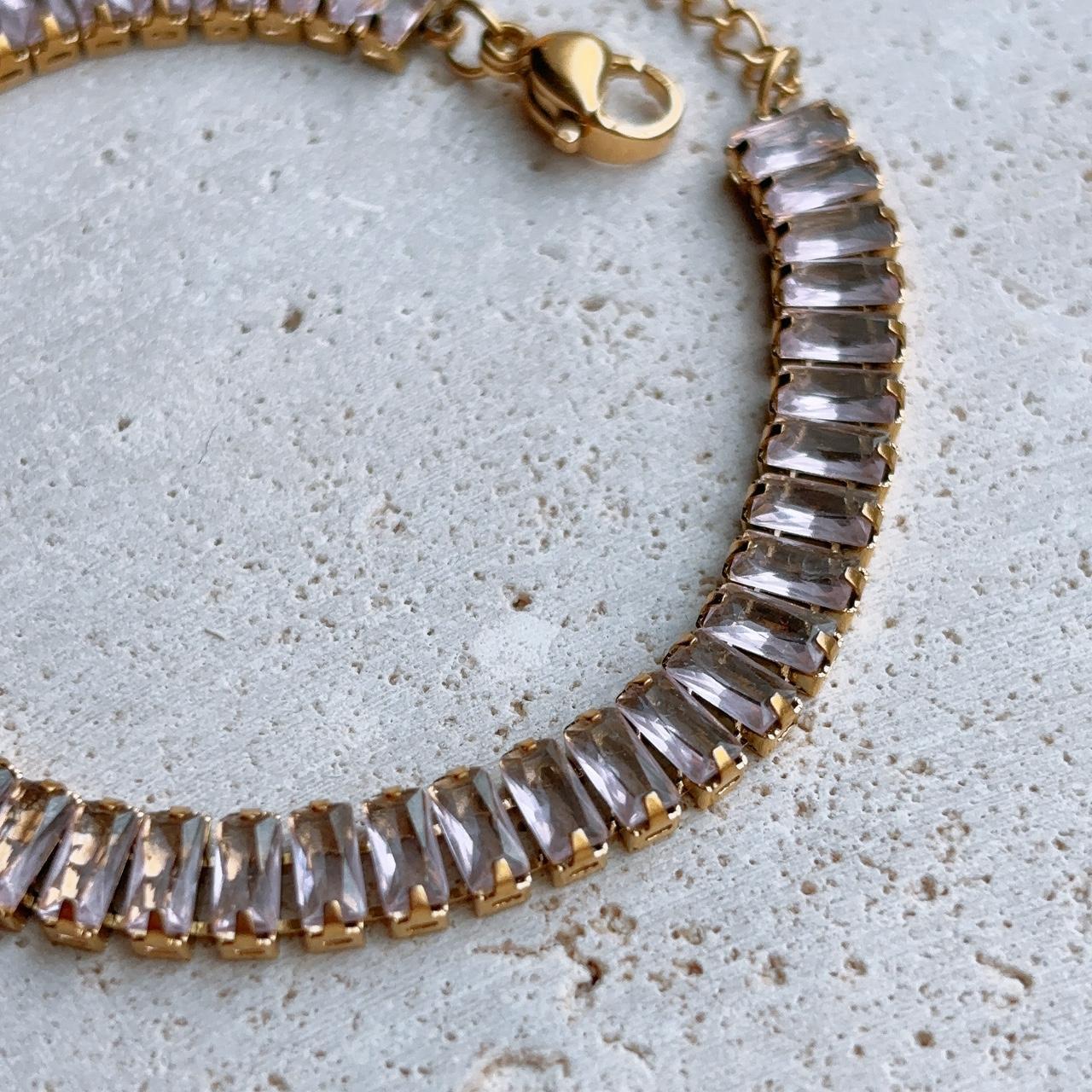 Saia Candy Pink Crystal Gold Bracelet
