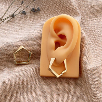 Geometric gold hoop earrings