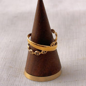 Despina Gold Buckle Double Cross Ring