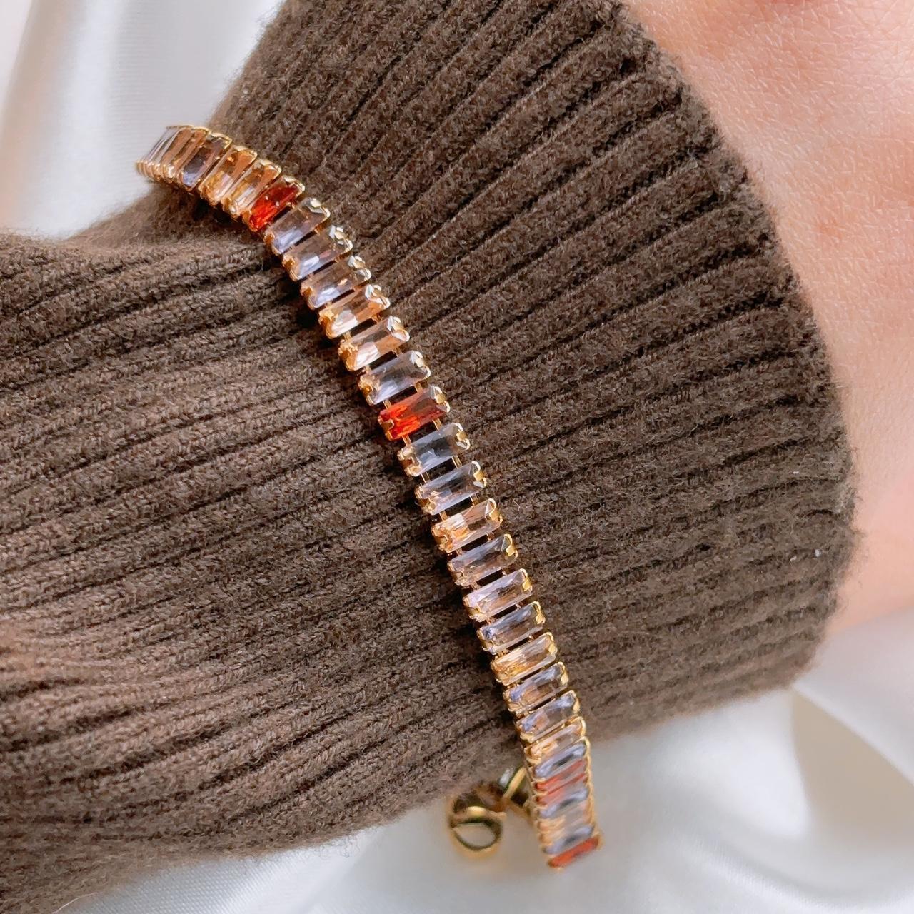 Sunset Mosaic Colourful Crystal Bracelet