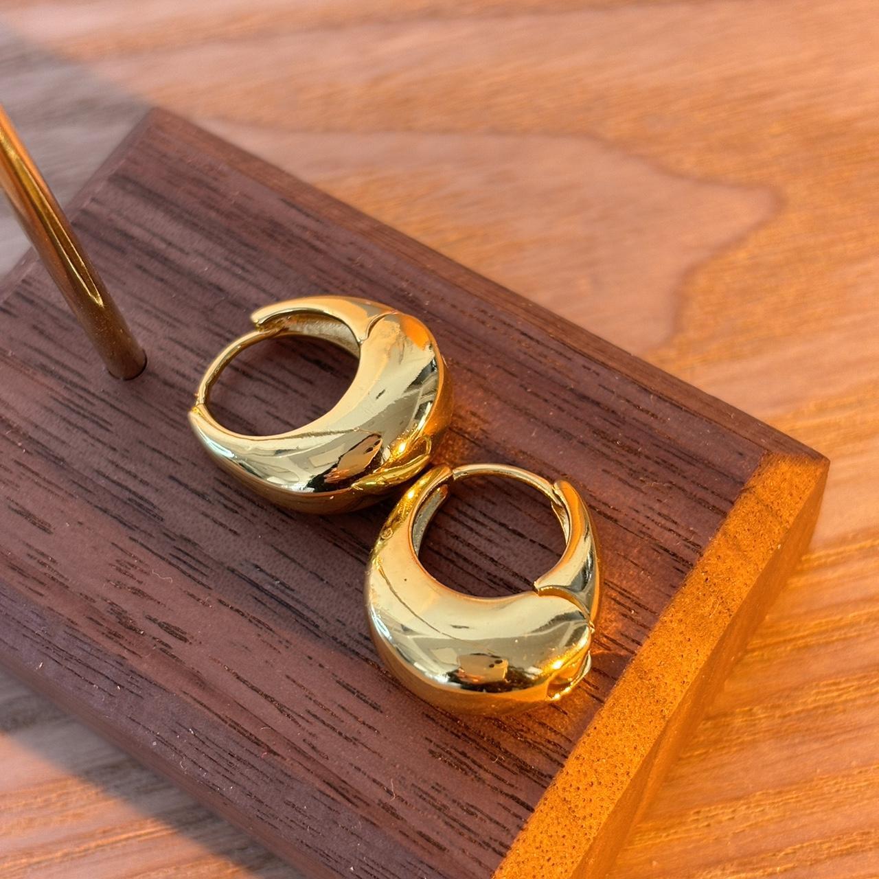 Lola Golden Crescent Hoop Earring