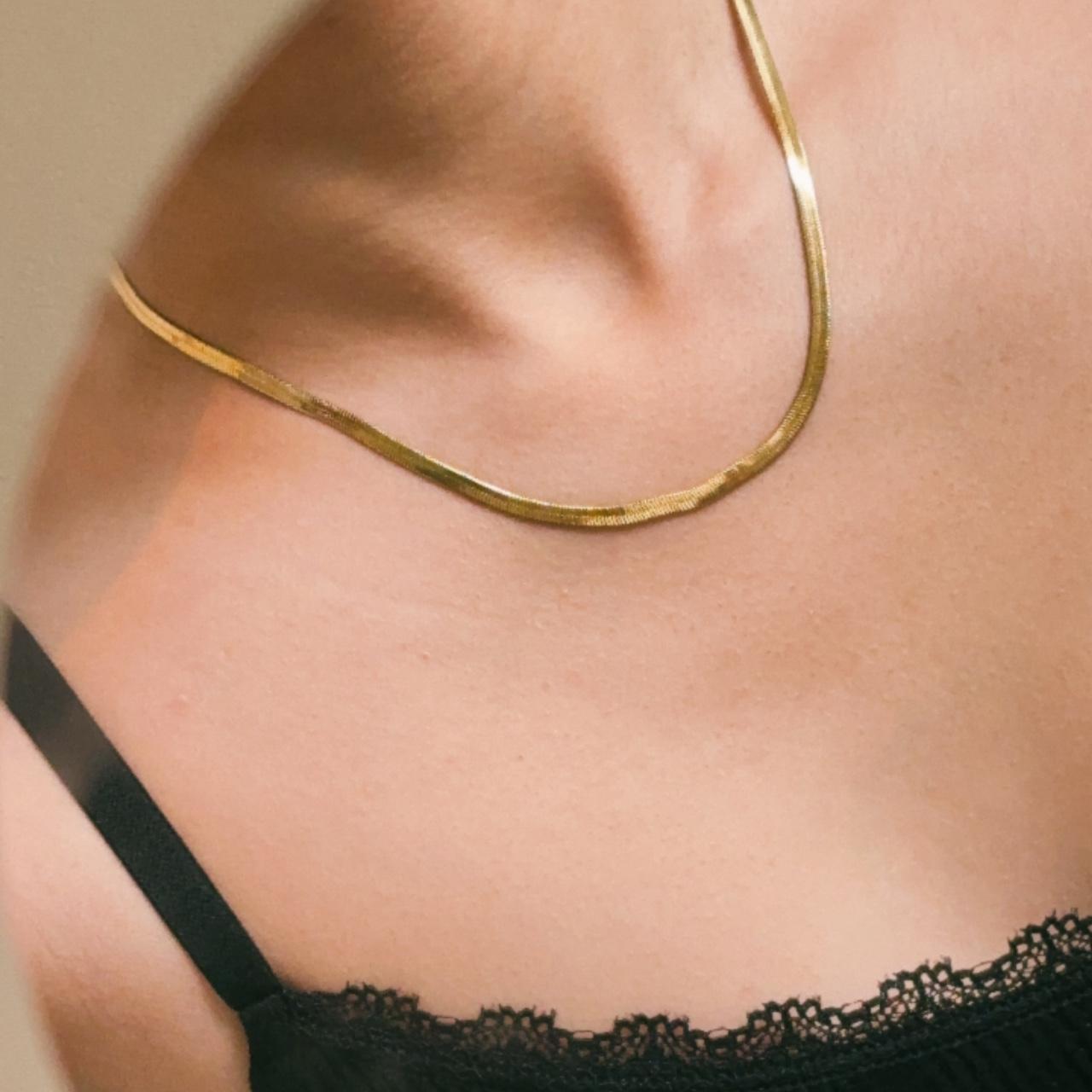 Zaria Timeless Gold Classy Snake Chain Necklace