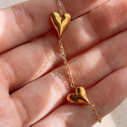 Trio heart gold bracelet